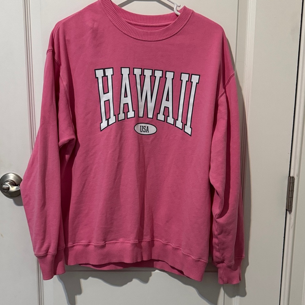 Hollister Bright Pink Hawaii Crew Neck Sweater